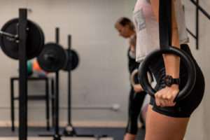 women doing hanging exercises